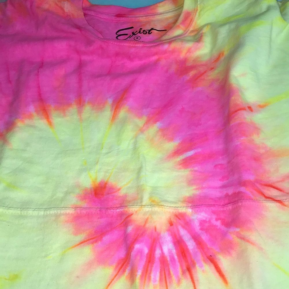 Exist Bright yellow/pink tie-dye oversize Tshirt - Picture 8 of 12